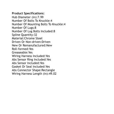 Rareelectrical - New Hub Assembly Compatible With Ford F-450 Super Duty Crew Cab Pickup Cab & Chassis - Extended Cab - Image 5