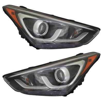 Rareelectrical - New Pair Of Headlights Compatible With Hyundai Elantra Limited Sedan 4-Door 2017 2018 By Part - Image 2