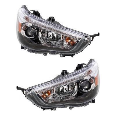 Rareelectrical - New Pair Of Headlights Compatible With Mitsubishi Outlander Sport Es 2011 2012 2013 2014 2015 2016 - Image 4