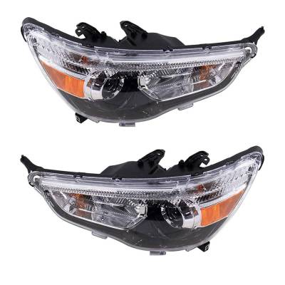 Rareelectrical - New Pair Of Headlights Compatible With Mitsubishi Outlander Sport Es 2011 2012 2013 2014 2015 2016 - Image 5
