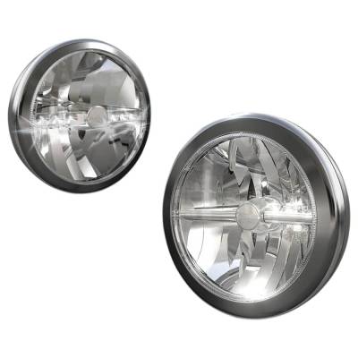 New OEM Valeo Chrome Cibie Oscar 7" Led Auxiliary Light Compatible With Various Cars 7 Inches 45306