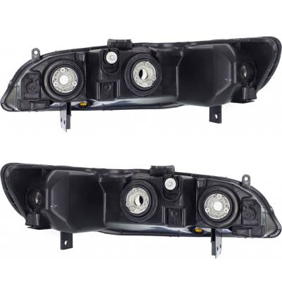 Rareelectrical - New Pair Of Headlights Compatible With Honda Accord Ex Lx Coupe Sedan 2.3L 1998 1999 2000 By Part - Image 1