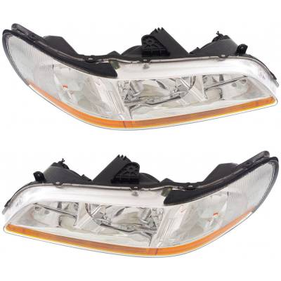 Rareelectrical - New Pair Of Headlights Compatible With Honda Accord Ex Lx Coupe Sedan 2.3L 1998 1999 2000 By Part - Image 3