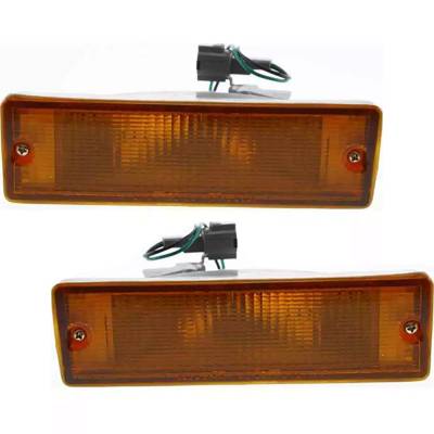 Rareelectrical - New Pair Of Front Parking Lights Compatible With Nissan D21 Base E Se Xe Extended Standard Cab - Image 1