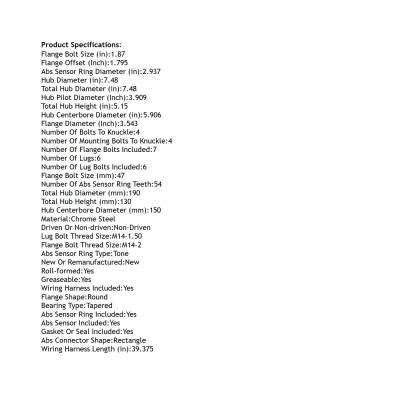 Rareelectrical - New Hub Assembly Compatible With Ford F-150 2011 2012 2013 2014 By Part Numbers Pt513326 Sp550221 - Image 5