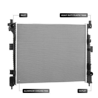 Rareelectrical - New Radiator Compatible With Jeep Honda Audi Cherokee Grand Cherokee 2016 2017 2018 2019 2020 By - Image 1