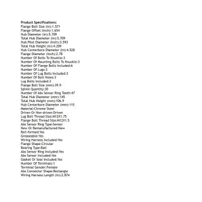 RAREELECTRICAL - New Hub Assembly Compatible With Cadillac Sts 4.4L 2006 2007 2008 2009 By Part Numbers Br930537 - Image 4