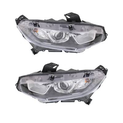 Rareelectrical - New Pair Of Halogen Headlights Compatible With Honda Civic Ex Coupe Sedan 1.5L 2019 2020 By Part - Image 3