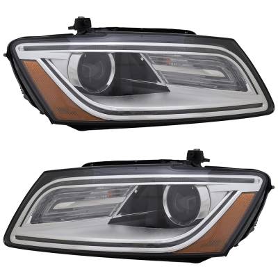 Rareelectrical - New Pair Of Headlights Compatible With Audi Q5 Sport Utility 2013 2014 2015 2016 2017 By Part - Image 2