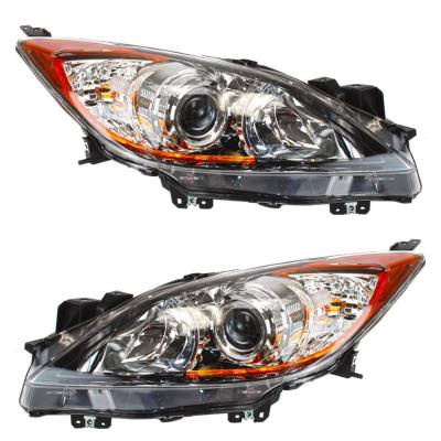 Rareelectrical - New Pair Of Halogen Headlights Compatible With Mazda 3 Gs Gx Sedan 2.0L 2012 2013 By Part Number - Image 2