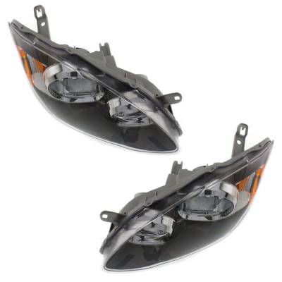 Rareelectrical - New Pair Of Halogen Headlights Compatible With Toyota Corolla S Sedan 1.8L 2005 2006 2007 2008 By - Image 3