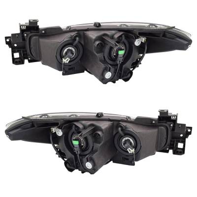 Rareelectrical - New Pair Of Halogen Headlights Compatible With Mazda 3 G Gs Gx Sedan 4 Door 2.0L 2017 2018 By Part - Image 1