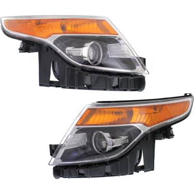 Rareelectrical - New Pair Of Headlights Compatible With Ford Explorer Base Xlt Sport Utility 4-Door 2011-2015 By Part - Image 2
