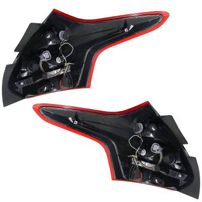 Rareelectrical - New Pair Of Tail Lights Compatible With Ford Focus Sel St Titanium Plus Hatchback Sedan 2012-2014 By - Image 1