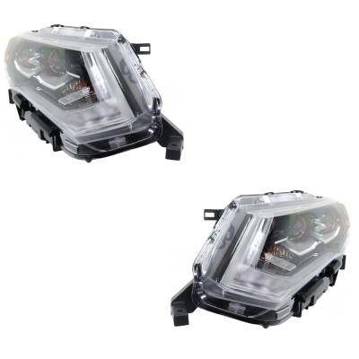 Rareelectrical - New Pair Of Led Headlights Compatible With Nissan Rogue Sl Sport Utility 4 Door 2.5L 2017 2018 By - Image 4