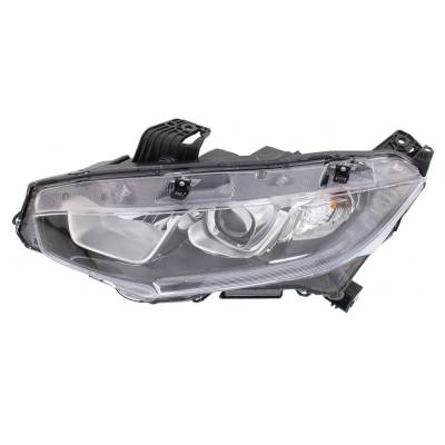 Rareelectrical - New Left Halogen Headlight Compatible With Honda Civic Si Sedan 1.5L 2017 2018 2019 2020 By Part - Image 3