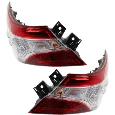 Rareelectrical - New Pair Of Outer Tail Lights Compatible With Toyota Camry Hybrid Le Se L Trd Xse Sedan 2018 2019 - Image 2