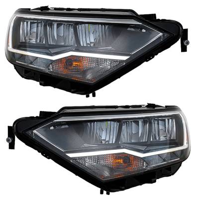 Rareelectrical - New Led Bulb High Low Beam Clear Lens Pair Of Headlights Compatible With Volkswagen Jetta R-Line - Image 1