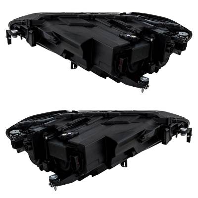 Rareelectrical - New Led Bulb High Low Beam Clear Lens Pair Of Headlights Compatible With Volkswagen Jetta R-Line - Image 5