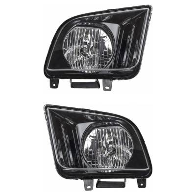 Rareelectrical - New Pair Of Halogen Headlights Compatible With Ford Mustang Shelby Gt500kr Coupe 2007 2008 2009 By - Image 2