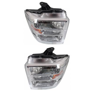 Rareelectrical - New Pair Of Halogen Headlights Compatible With Ford E-350 Super Duty Xlt Extended Passenger Van 3 - Image 5