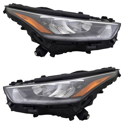 Rareelectrical - New Pair Of Headlights Compatible With Toyota Highlander Hybrid Le Sport Utility 2020 By Part - Image 1