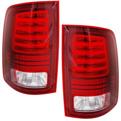 Rareelectrical - New Pair Of Tail Lights Compatible With Ram 1500 Big Horn Express Crew Extended Standard Cab Pickup - Image 2