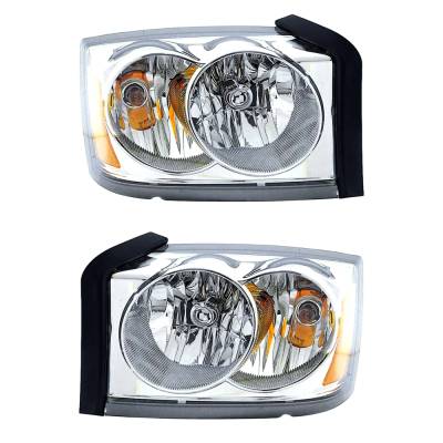 Rareelectrical - New Pair Of Headlights Compatible With Dodge Dakota Laramie Slt St Crew Extended Cab Pickup 4-Door - Image 2