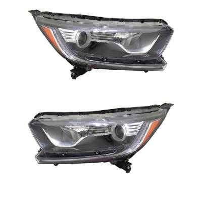 Rareelectrical - New Pair Of Halogen Headlights Compatible With Honda Cr-V Ex-L Sport Utility 4 Door 1.5L 2017 2018 - Image 2