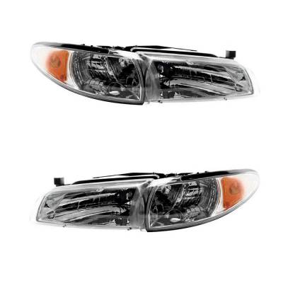 Rareelectrical - New Pair Of Headlights Compatible With Pontiac Grand Prix Gt Sedan Coupe 1997 1998 1999 2000 2001 - Image 2