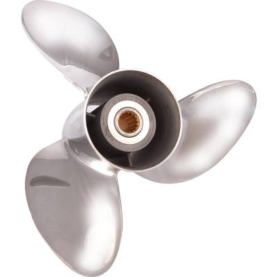 Rareelectrical - New Stainless Steel Propeller Compatible With Johnson/Evinrude 2 Stroke Large Gearcase 15 Spline 140 - Image 2