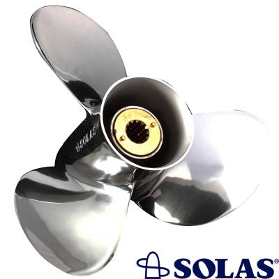 Rareelectrical - New Stainless Steel Propeller Compatible With Mariner 13 Spline 48 1980-1983 By 33092 33096 - Image 1