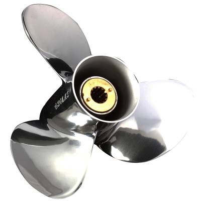 Rareelectrical - New Stainless Steel Propeller Compatible With Mariner 13 Spline 48 1980-1983 By 33092 33096 - Image 2