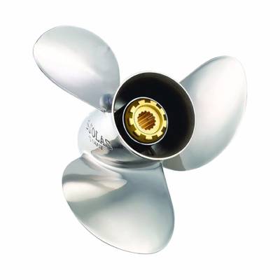 Rareelectrical - New Stainless Steel Propeller Compatible With Yamaha 4 Stroke 10 Spline 25 1998-2021 3231-101-13 - Image 2