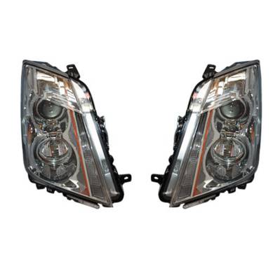 New Pair Of Head Lights Compatible With Cadillac Cts 2.0L 3.0L 2008-2014 22783446 Gm2503309 22783445