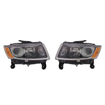 New Pair Of Headlights Compatible With Jeep Grand Cherokee 3.0L 3.6L 2014-2016 68110996Af Ch2503247
