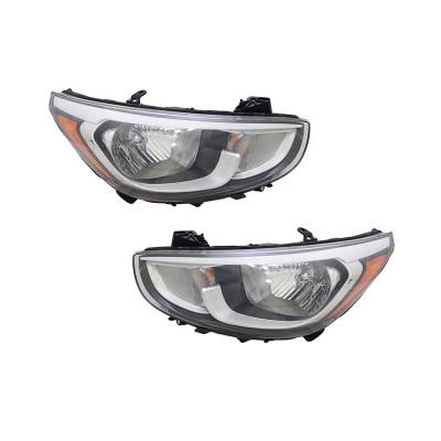 Rareelectrical - New Headlight Pair Fits Hyundai Accent 2015-16 92101-1R710 Hy2503192 921021R710 - Image 1