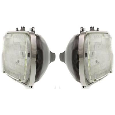 Rareelectrical - New Pair Of Headlights Compatible With Buick Chevrolet Gmc Oldsmobile Pontiac 1978-2017 By Part - Image 1