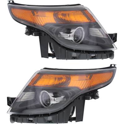 Rareelectrical - New Pair Of Headlights Compatible With Ford Explorer Sport Sport Utility 4-Door 2013-2015 By Part - Image 2