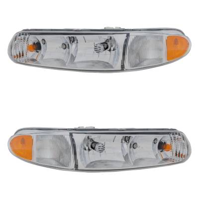 Rareelectrical - New Pair Of Headlights Compatible With Buick Century Regal 1997 By Part Numbers Gm2503183 10436485 - Image 2