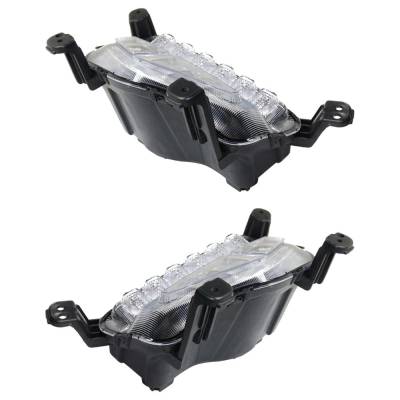 Rareelectrical - New Pair Of Daytime Running Lights Compatible With Hyundai Santa Fe Santa Fe Xl 3.3L 2017-2019 By - Image 1