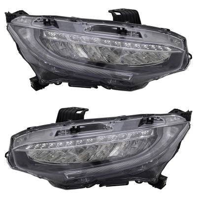 Rareelectrical - New Pair Of Headlights Compatible With Honda Civic Touring Coupe 2019 2021 By Part Numbers Ho2503195 - Image 4