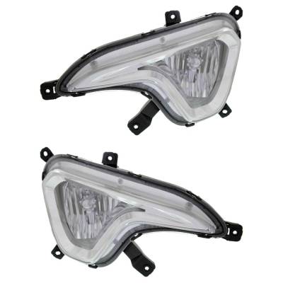 Rareelectrical - New Pair Of Daytime Running Lights Compatible With Hyundai Santa Fe 3.3L 2013 2014 2015 2016 By Part - Image 3