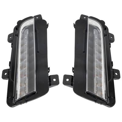Rareelectrical - New Pair Of Daytime Running Lights Compatible With Cadillac Cts 2014 2015 2016 2017 2018 2019 By - Image 2