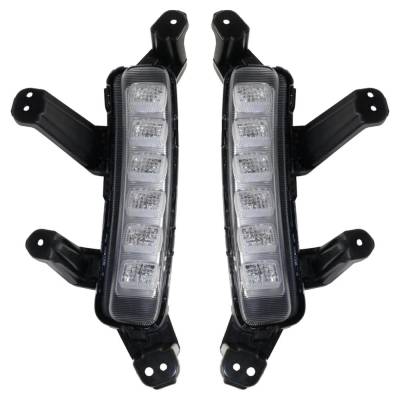 New Pair Of Daytime Running Lights Compatible With Hyundai Santa Fe Santa Fe Xl 3.3L 2017-2019 By