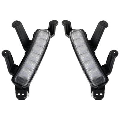 Rareelectrical - New Pair Of Daytime Running Lights Compatible With Hyundai Santa Fe Santa Fe Xl 3.3L 2017-2019 By - Image 2