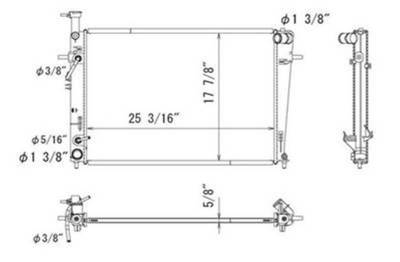 Rareelectrical - New Radiator Assembly Compatible With 2005-2009 Hyundai Tucson 2.7L V6 2656Cc 25310 2E850 13070 - Image 1