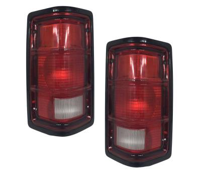 Rareelectrical - New Pair Of Tail Lights Compatible With Dodge Dakota Black Trim 1988-1994 1995 1996 By Part Numbers - Image 1