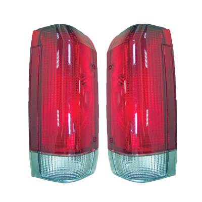 Rareelectrical - New Pair Of Tail Lights Compatible With Ford Bronco F150 F250 F350 1987-2008 2009 2010 By Part - Image 1