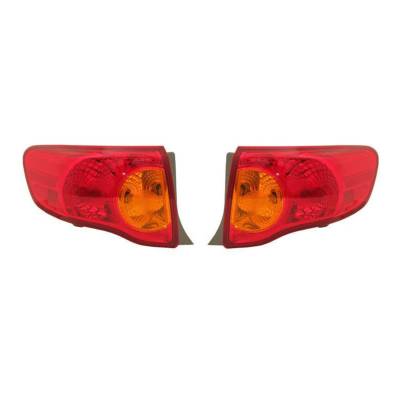 Rareelectrical - New Pair Of Tail Lights Compatible With Toyota Corolla 2009-2010 8156002460 To2800175 81560-02460 - Image 1